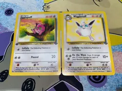 Pokemon TCG Jigglypuff 1st Edition 54/64 Jungle + Wigglytuff Non Holo 32/64 LP - Image 1