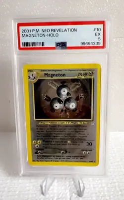 Pokemon TCG Magneton Holo Rare 10/64 Neo Revalation PSA Graded Excellent - Image 1
