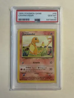 1999 Pokemon Charmander Base Set Unlimited #46 GEM MT PSA 10 - Image 1