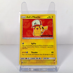 Pokemon TCG Ash's Pikachu SM109 Sun and Moon Black Star Promo LP - Image 1