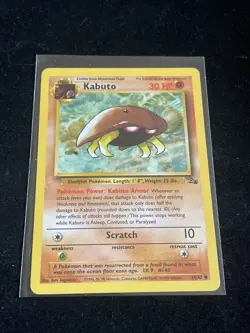 Kabuto 50/62 - Fossil Unlimited - Vintage Common Pokemon - 1999 WOTC Pokemon NM - Image 1