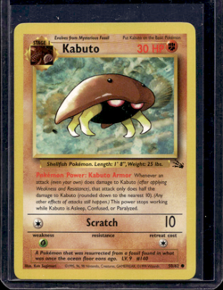 TCG Pokemon Kabuto Common Regular Fossil Set 50/62 (B) - Image 1