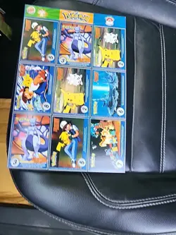 POKEMON 1ST MOVIE 1999 BURGER KING #21 MASTER TRAINER SET UNCUT 9 Card Sheet - Image 4