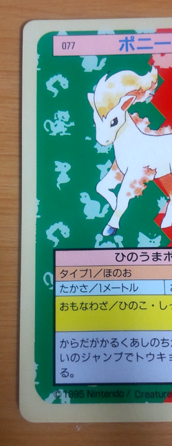 Pokemon Card Japanese Top sun Ponyta 1995 vintage from Japan - Image 3