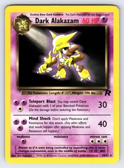 Dark Alakazam 18/82 2000 Team Rocket Set Pokemon Card TCG Vintage WOTC Rare - Lp - Image 1