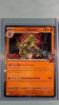Team Rockets Tyranitar Destined Rivals Stamped Promo Card 096/182 NM Condition - Image 4