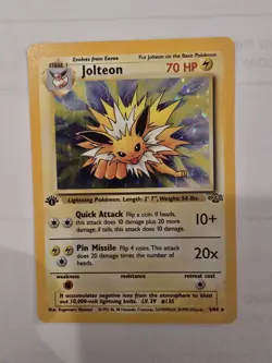 Jolteon Jungle Set 1ST EDITION HOLO Foil Rare Card 4/64 1999 Pokemon - Image 3