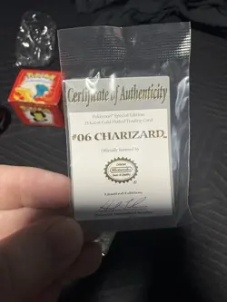 Charizard Pokemon 23K Gold Plated Trading Card 1999 Burger King Pokeball Toy - Image 3