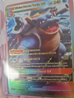 Water Arrow Turtle GX Rainbow Foil Fan Art Textured Collector Pokemon Card - Image 4