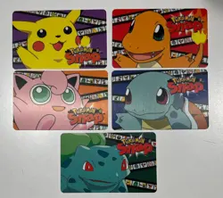 Pokemon Snap Blockbuster Video Smart Card Set of 5 Vintage 1999 Pikachu Squirtle - Image 1