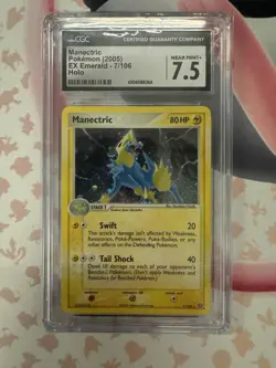CGC 7.5 Near Mint Manectric 7/106 EX Emerald Holo Rare Pokemon Card NM - Image 1