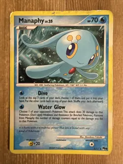 Pokemon TCG Manaphy POP Series Promos 9 2/17 Cosmos Holo Rare VERY DMG - Image 1