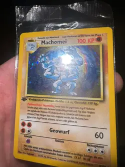 Pokemon Karte Machomei 1. Edition Sealed Base Set Holo Machamp Deutsch DE Top - Image 3