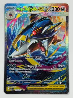 Pokemon Cards Mega Sharpedo ex 127/094 Phantasmal Flames MEGA SIR Holo Rare - Image 1