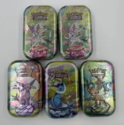 22% OF CODE | Pokemon Prismatic Evolutions Mini Tins 5x Brand New Sealed - Image 1