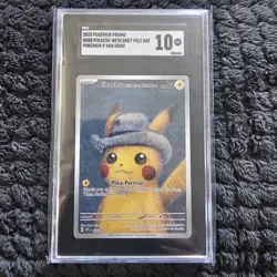 Pokemon Pikachu Promo Card SVP 085 with Grey Felt Hat Van Gogh Gem Mint SGC 10 - Image 1