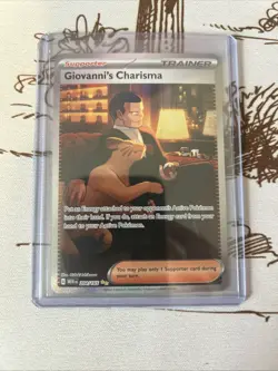 Pokemon TCG Giovanni's Charisma Holo Card Scarlet & Violet 151 Series 204/165 - Image 3