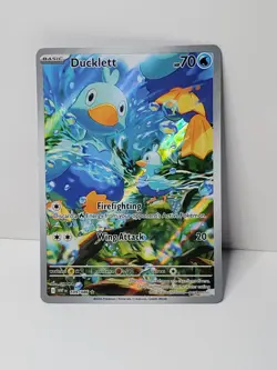 Ducklett 109/086 Pokemon TCG Scarlet & Violet White Flare Illustration Rare Card - Image 1