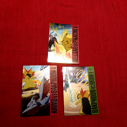 1998 Japanese Pokemon Meiji movie promo Get card VS rare Pikachu Typhlosion - Image 1
