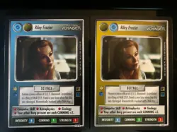 Star Trek CCG Near Mint Riley Frazier Cards, Both Federation and Non-Aligned. - Image 1