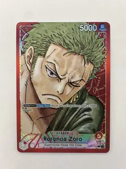 One Piece Card Game CCG TCG Roronoa Zoro OP01-001 Leader Alternate Art English - Image 1