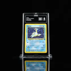 1999 Pokemon Fossil Unlimited Holo Card WOTC #10 Lapras TAG 8 - Image 1