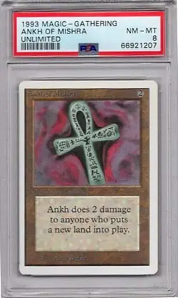 ANKH OF MISHRA MAGIC MTG #231 UNLIMITED PSA #66921207 GRADED NM-MT 8 1993 - Image 1