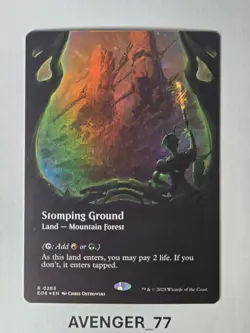 Magic the Gathering MTG #0283 Stomping Ground Foil Borderless Edge of Eternities - Image 1