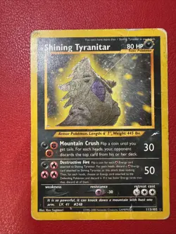 Pokemon - Shining Tyranitar - Neo Destiny 113/105 - DAMAGED - VINTAGE - Image 1