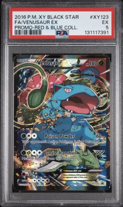 2016 Venusaur EX Full Art Black Star Promo #XY123 Red & Blue Pokemon TCG - PSA 5 - Image 3
