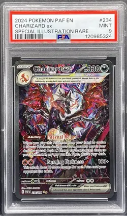 2024 POKEMON PAF EN-PALDEAN FATES SPECIAL ILLUSTRATION RARE CHARIZARD EX PSA 9 - Image 1