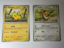 Pokemon 151 Pokemon Together Promo Pikachu 025/165 & Eevee 133/165 NW - Image 1