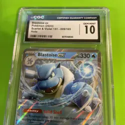 CGC 10 GEM MINT Pokemon TCG 2023 Scarlet & Violet 151 #009/165 Blastoise ex Holo - Image 2