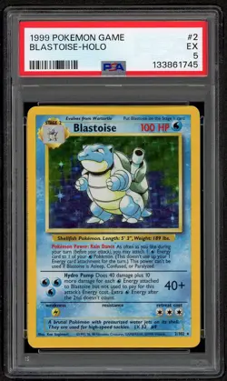1999 Pokemon Blastoise 2/102 Holo Rare PSA 5 Base Set Original Vintage - Image 1