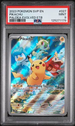 Pikachu Paldea Evolved Etb Pokemon Black Star Promo SVP027 PSA 9 - Image 1
