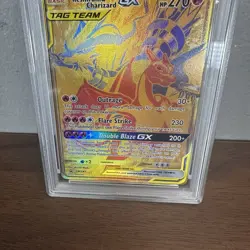 2021 Pokemon Reshiram & Charizard GX SM247 Sm Holo Gold Black Star Promo PSA 8 - Image 3