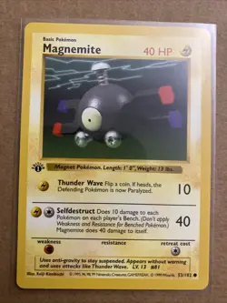 Pokemon TCG Magnemite Base Set 53/102 1st Edition Never Played Near Mint - Image 1