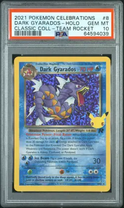 2021 Pokemon Celebrations Dark Gyarados Holo Classic Collection PSA 10 - Image 1