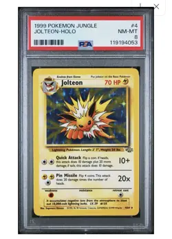 1999 POKEMON JUNGLE #4/64 JOLTEON-HOLO PSA 8, Free Shipping - Image 1