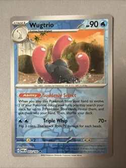 Pokemon TCG * Paradox Rift * 53/182 Wugtrio REVERSE HOLO Uncommon * FRESH PK - Image 1