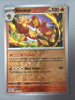 Pokemon TCG * Paradox Rift * 21/182 Simisear REVERSE HOLO Uncommon * FRESH PK - Image 1