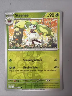 Pokemon TCG * Paradox Rift * 9/182 Steenee REVERSE HOLO Uncommon * FRESH PK - Image 1