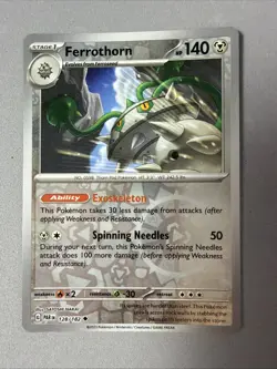 Pokemon TCG * Paradox Rift * 128/182 Ferrothorn REVERSE HOLO Uncommon * FRESH PK - Image 1