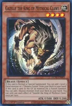 Yugioh! MP Gazelle the King of Mythical Claws - DUNE-EN003 - Super Rare - 1st Ed - Image 1