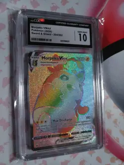 Pokemon Card Morpeko Vmax Rainbow Secret Rare Sword _ Shield Base Set Cgc 10 - Image 2