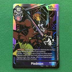 2020 Digimon Piedmon BT2-080 Super Rare Alternative Art Holo TCG Card - Image 1