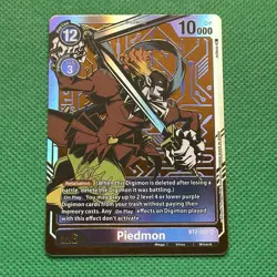 2020 Digimon Piedmon BT2-080 Super Rare Alternative Art Holo TCG Card - Image 2