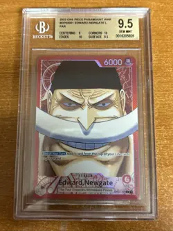 One Piece Card BGS 9.5 Gem Mint Edward.Newgate Paramount War 2023 OP02-001 - Image 2