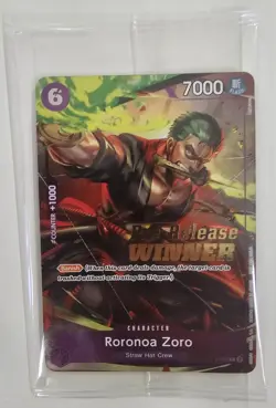 One Piece Card Game Roronoa Zoro P-045 Foil Prerelease Winner English Sealed - Image 1