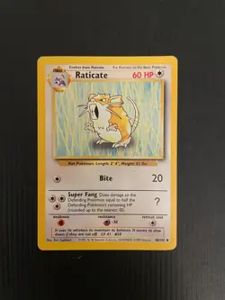Pokemon TCG Raticate Base Set, Uncommon Card 40/102 mp - Image 1